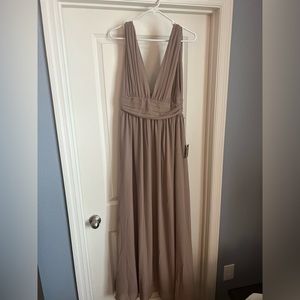 Lulu’s Heavenly Hues Taupe Maxi Dress